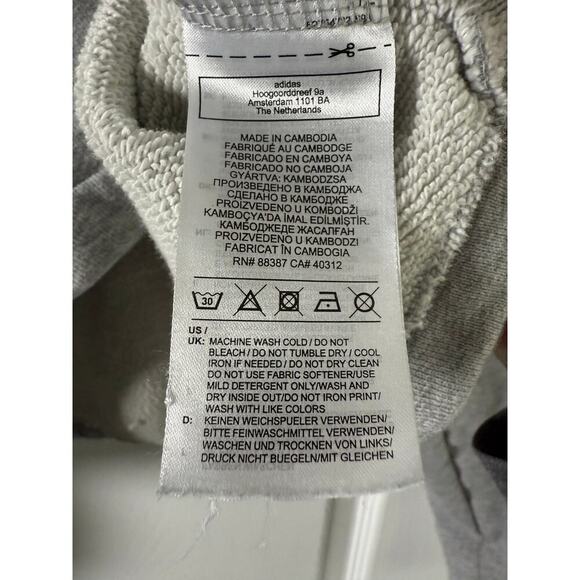 Adidas Women’s Grey Rose Gold Metallic Logo Cropped Hoodie size Medium - Picture 9 of 11